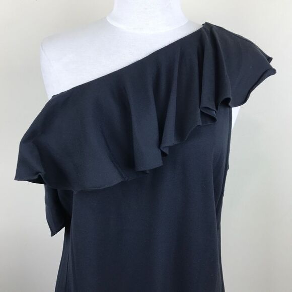 Joie Black One Off Shoulder Mini Cocktail Dress 12 - Picture 3 of 8